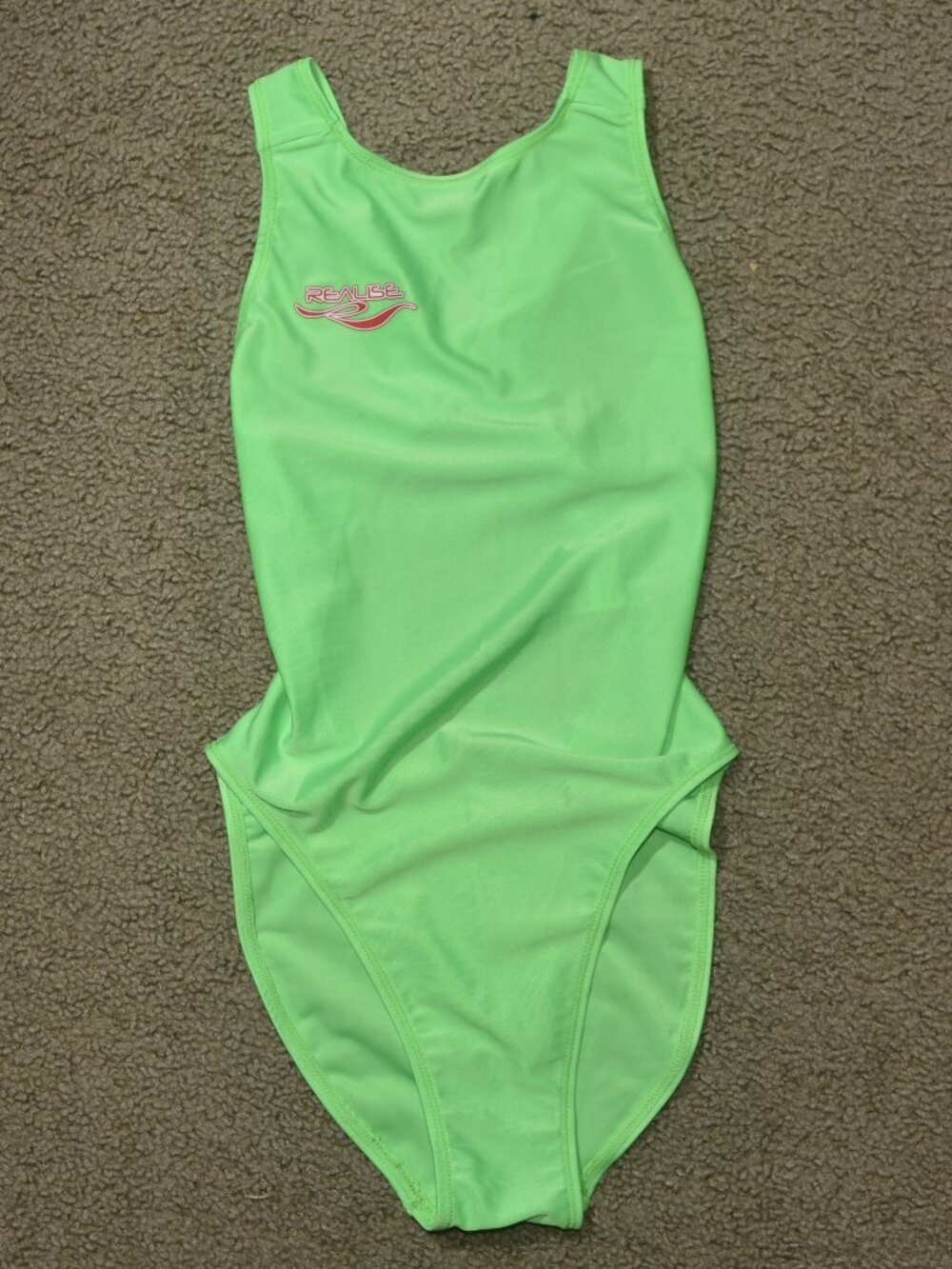 Realise T002 bright neon green one-piece swimsuit, Japan size M